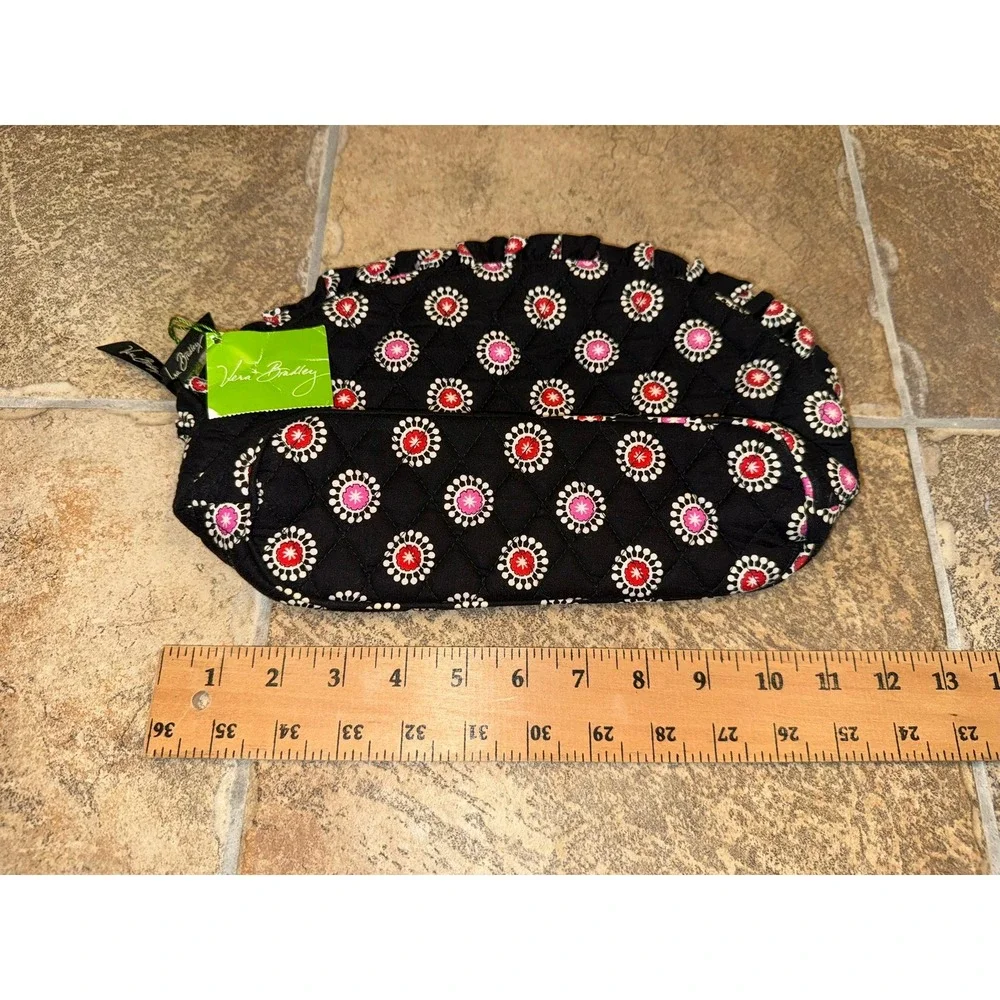 Vera Bradley Parisian Pom Poms Large Ruffle Cosmetic Bag NWT 14294-341